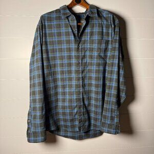 Royal Robbins Active Fit Button Down Shirt Men's XXL Cotton Brush Twill Plaid